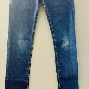 !it Jeans Rising Star Blue Skinny Jeans with Distressed Wash
